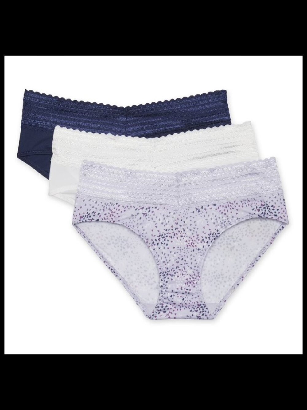3 Pack Blissful Benefits Panties by Warners - Hipster Microfiber with Lace - 3XL